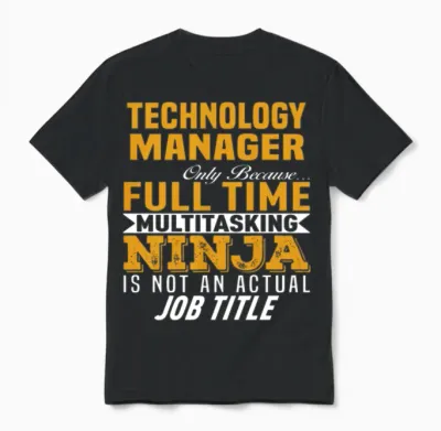 Technology Manager Unisex T-Shirt - Black