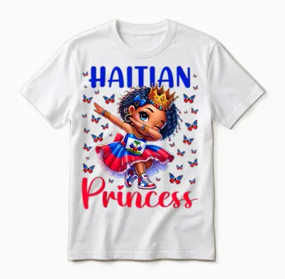 Haitian Princess Dabbing for Girls and Children Unisex T-Shirt - White