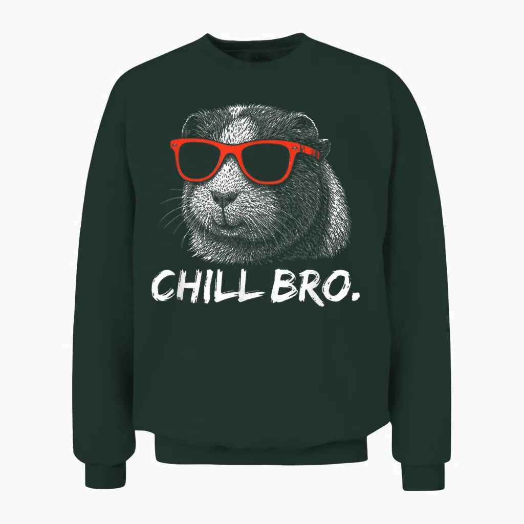 Chill Bruh β Lustiger Meerschweinchen Mit Sonnenbrille Unisex Sweatshirt in Forest