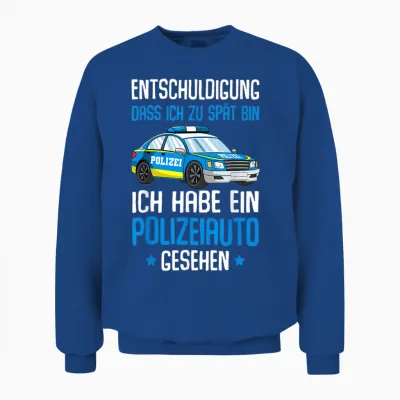Polizeiauto Geschenke - Polizei-Themed Kinder T-Shirt - Schwarz - S - Kurzarm - Klassisch - Jungen Und Kinder Unisex Sweatshirt - Royal