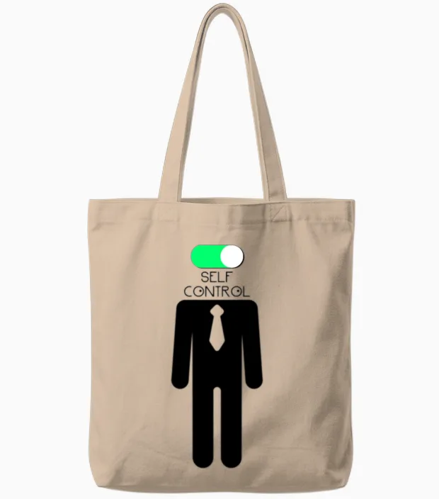 Brain Self Control Turn off Relax Work Mode On Tote Bags in Natural