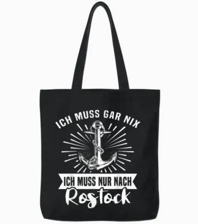 Rostock Spruch Rostockerin Ostsee Urlaub Rostocker T-Shirt, Unisex-Erwachsene, Schwarz, S, Kurzarm, U-Ausschnitt, Klassisch, Rostocker Souvenir, Ostseeurlaub, Ostseeküste, Rostock Tote Bags - Black