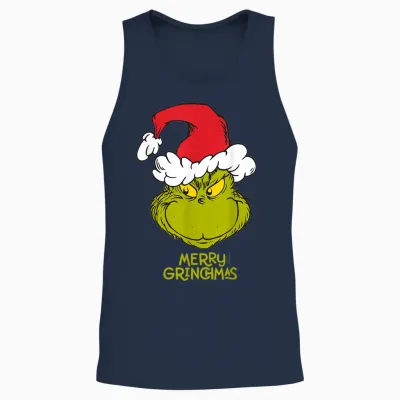 Grinch Merry Grinchmas Unisex Tank Top - Navy