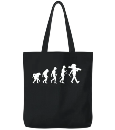 Engineer Evolution of Engineer Funny Engineering Tote Bags - Black
