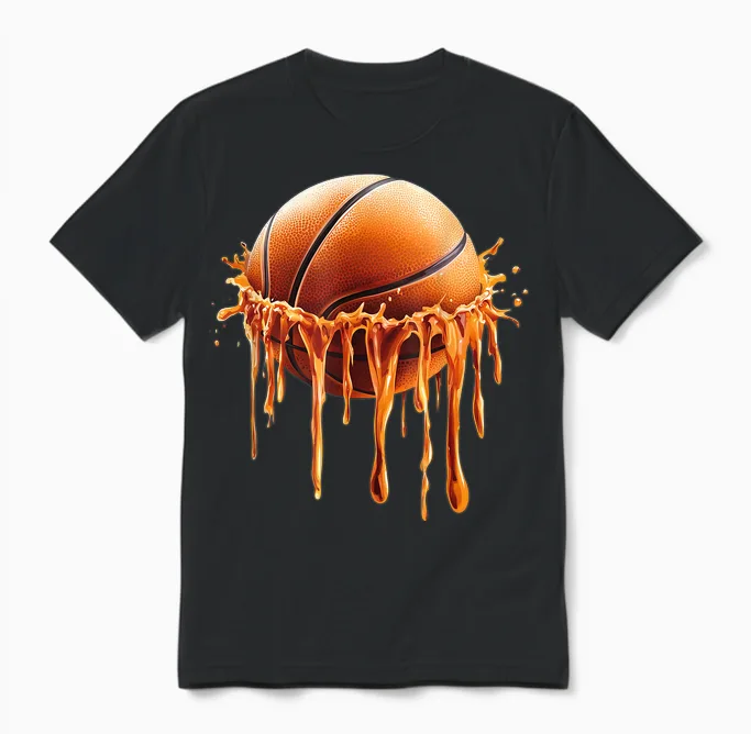 Basketball Drip Graphic Unisex T-Shirt in Black