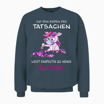 Cute Unicorn Sprinkles Glitter with Funny Saying T-Shirt, Black, S Unisex Sweatshirt - Dark Heather