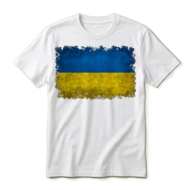 Flag of Ukraine Unisex T-Shirt - White