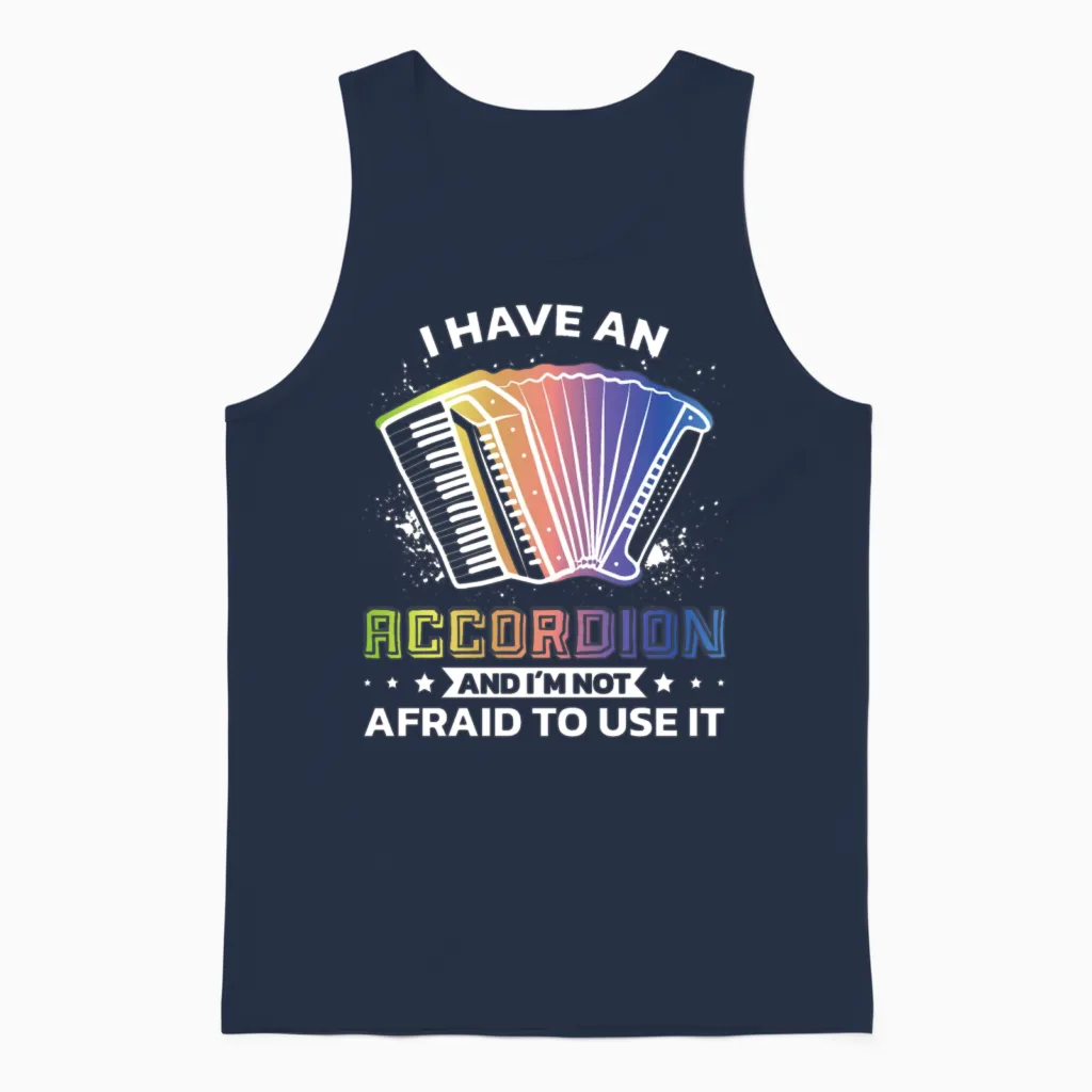 Piehharmonika Musician Folk Music Musik Accordion Unisex Tank Top in Navy