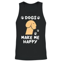 Dogs Make Me Happy Funny Penis Unisex Tank Top - Black – 2