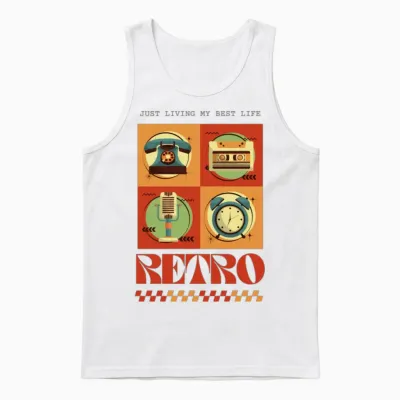 Retro Unisex Tank Top - White