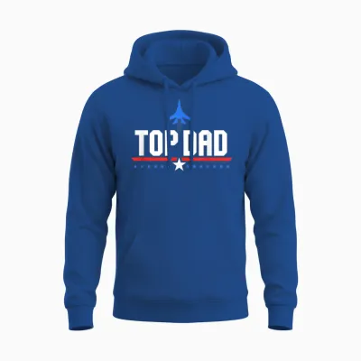 Top Gun Top Dad Father's Day Action Movie Logo Unisex Hoodie - Royal
