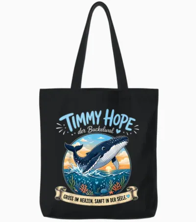 Timmy Hope Buckelwal Wal Meer Ozean Natur Design Tote Bags - Black