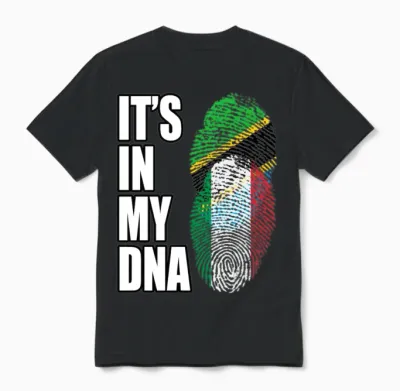 Tanzanian and Italian Vintage Heritage Dna Unisex T-Shirt - Black
