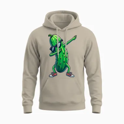 Dab Cucumber Dancing Dabbing Cucumber Vegetables T-Shirt, Black Unisex Hoodie - Sand