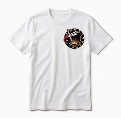 Project Hail Mary Mission Badge Pocket Logo Unisex T-Shirt - White