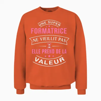 A Super Trainer Does Not Age Gift Trainer T-Shirt, Black, Female X-Small Unisex Sweatshirt - Orange
