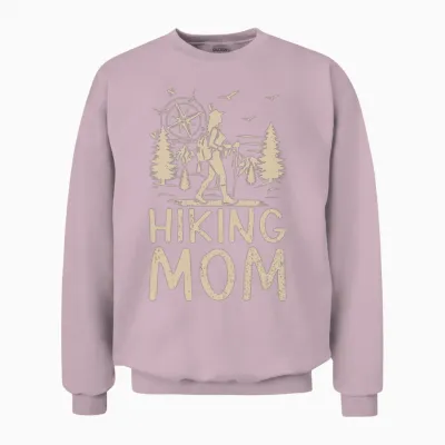Hiking Mama Hiking Lover Mountain Hiking Mom Unisex Sweatshirt - Light Pink