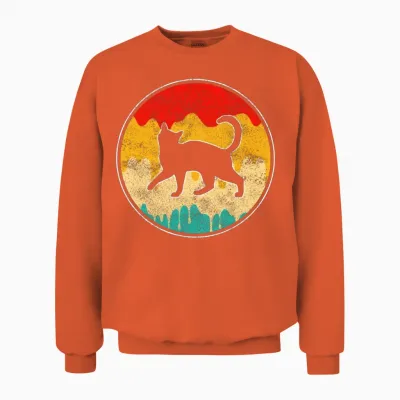 Cat Retro Unisex Sweatshirt - Orange