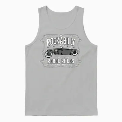 Rockabilly Rebel Cars Unisex Tank Top - Ash