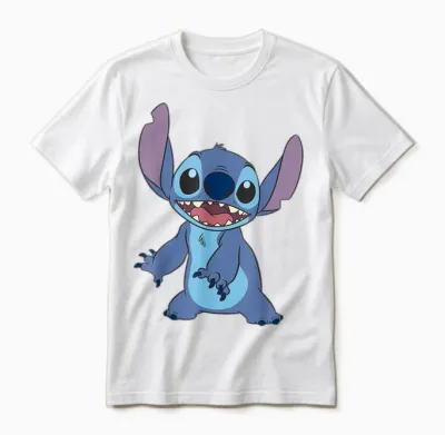 Disney Lilo & Stitch Simple Stitch Portrait Unisex T-Shirt - White