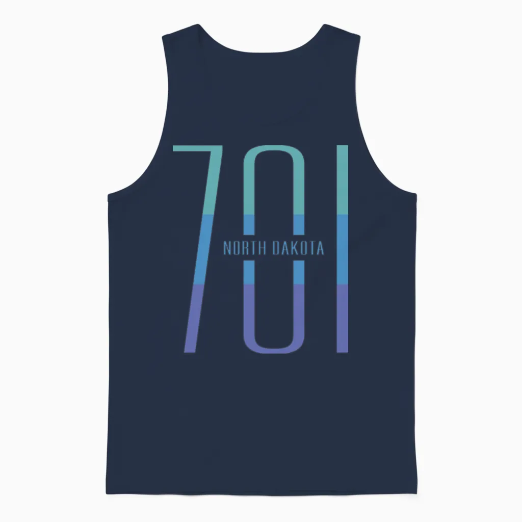 North Dakota Area Code 701, Clothing & Accessories Unisex Tank Top in Navy