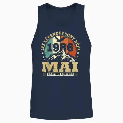 Les Légendes Sont Nées En Mai 1986 Anniversaire 40 Ans Unisex Tank Top - Navy