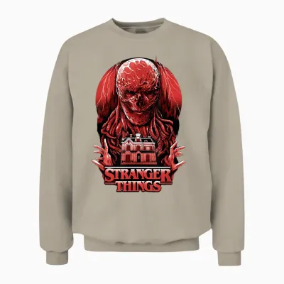 Stranger Things Vecna Horror T-Shirt, Black, S Unisex Sweatshirt - Sand