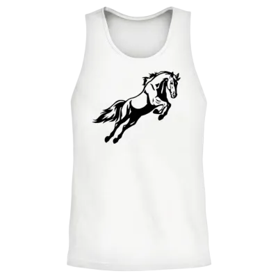 Leaping Horse Unisex Tank Top - White