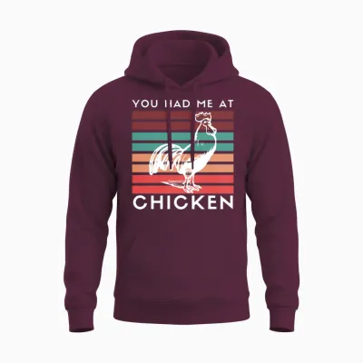 Funny Vintage Retro Chicken Unisex Hoodie - Maroon