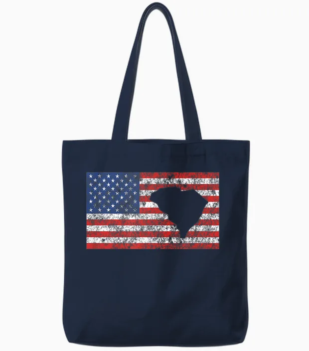 South Carolina Charleston Columbia North Charleston Pleasant Tote Bags in Navy