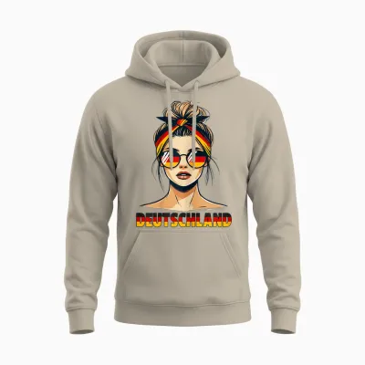 Deutsches Mädchen Liebt Deutschland Flagge Deutsches Mädchen Deutschland Unisex Hoodie - Sand