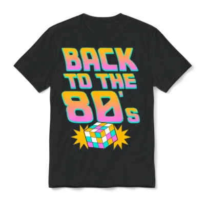 Back to the 80's Retro Carnival 80's Mottoparty Unisex T-Shirt - Black