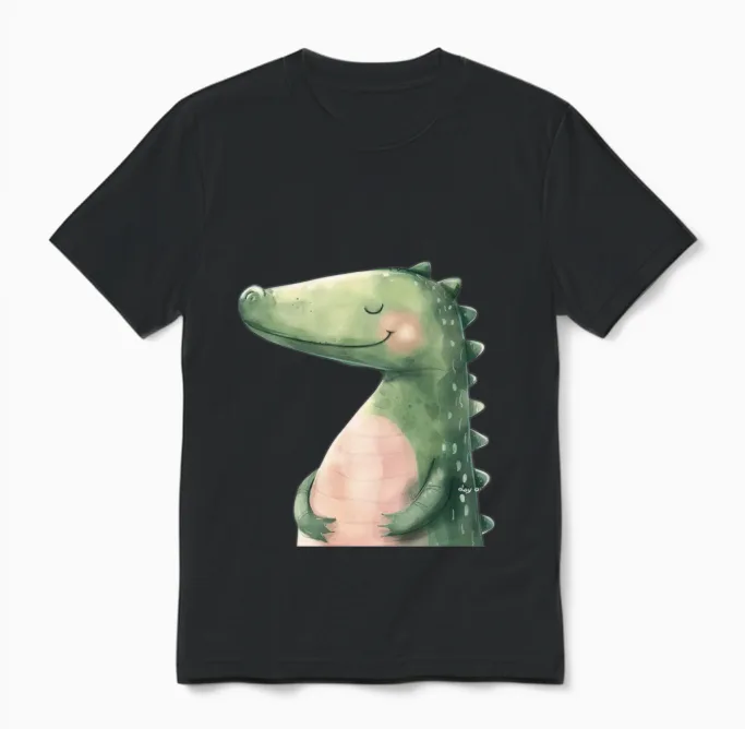 Funny Dragon Unisex T-Shirt in Black