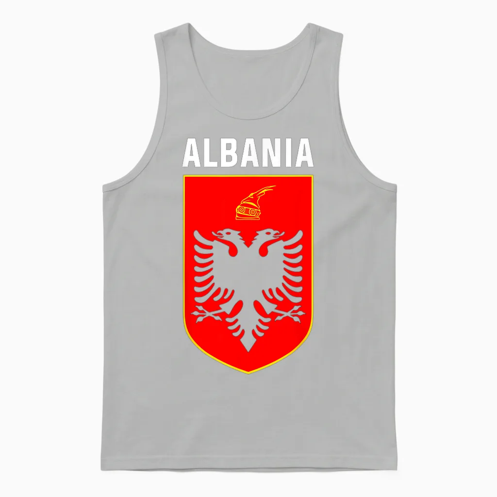Albania Davil Dignal Albania Vintage Albaner Kosovo Unisex Tank Top in Ash