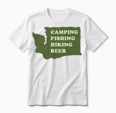 Camping Fishing Hiking Beer Unisex T-Shirt - White