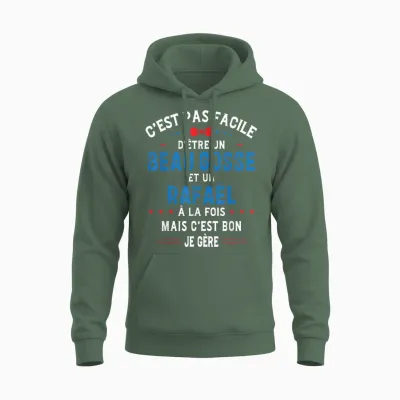 Funny Christmas Gift for Man Handsome Gosse Rafaël Humour Unisex Hoodie - Military Green