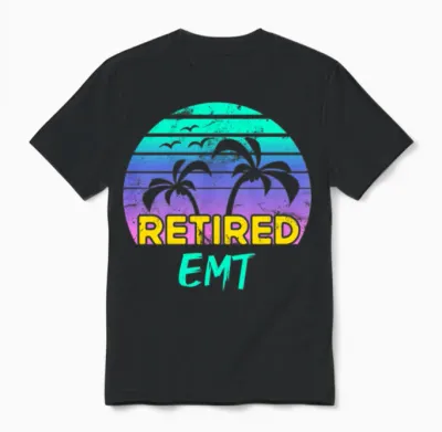 Retired Emt Retirement Retro Unisex T-Shirt - Black