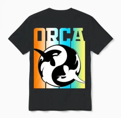 Funny Vintage Retro Orca Unisex T-Shirt - Black