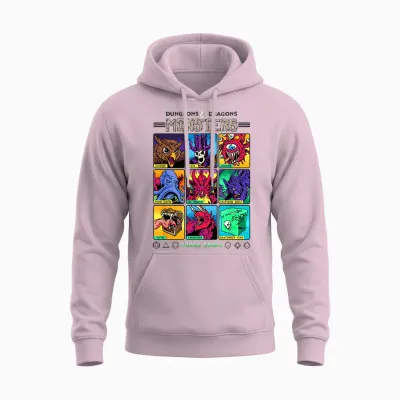 Dungeons & Dragons Wizards of the Coast Monster Select Menu Unisex Hoodie - Light Pink