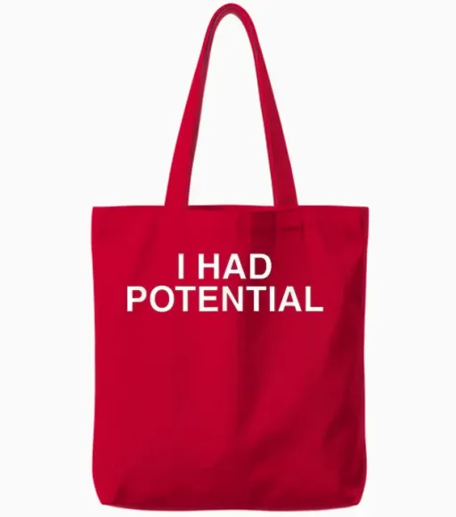 Ich Hatte Ein Potenzielles Ironisches Lustiges Sarkastisches Gen Z Brainrot Meme Tote Bags - Red