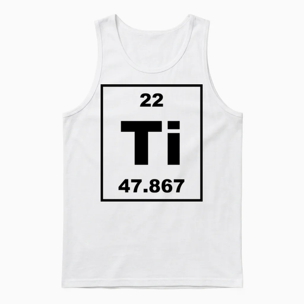 Ti (titanium) - Small Unisex Tank Top in White