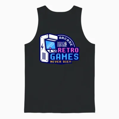 Retro Gaming Never Dies Unisex Tank Top - Black
