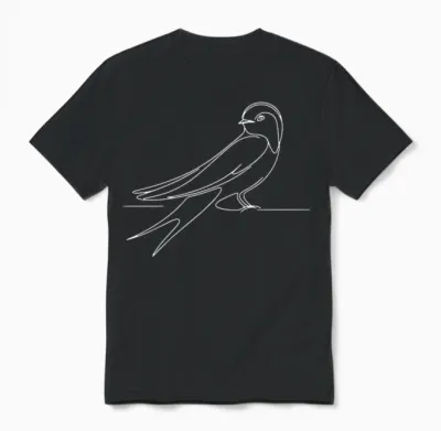 Hirondelle Linéaire Ornithologue T-Shirt Haut De Gamme Unisex T-Shirt - Black