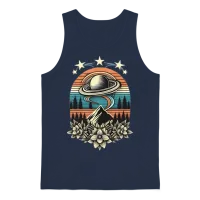 Hilltop Retro Ufo Unisex Tank Top - Navy – 1