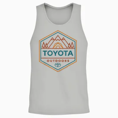 Toyota Outdoors Art Line Big Chest Logo Unisex Tank Top - Ash