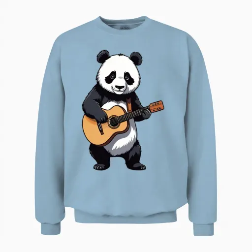Panda Concert Music Lovers Gift Unisex Sweatshirt in Light Blue