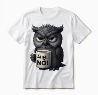 ähm Nö Eulen Geschenk Herren Damen Lustiges Eule Unisex T-Shirt - White