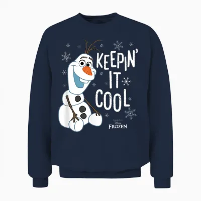 Disney Frozen Olaf Keepin It Cool T-Shirt, Black Unisex Sweatshirt - Navy