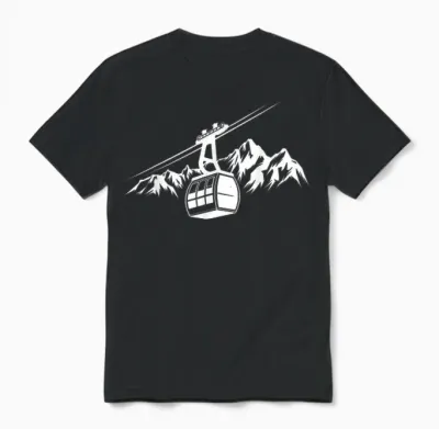 Ski Lift Gondola Mountains Alps Hiking Holiday Ski Holiday Hiking T-Shirt, Black, S Unisex T-Shirt - Black