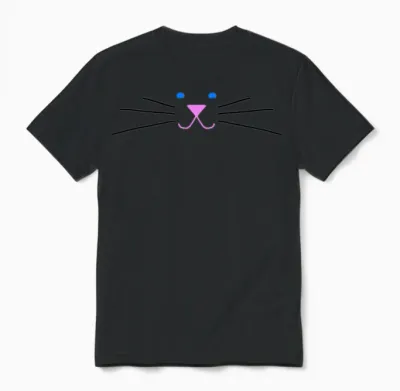 Kitty Face Unisex T-Shirt - Black